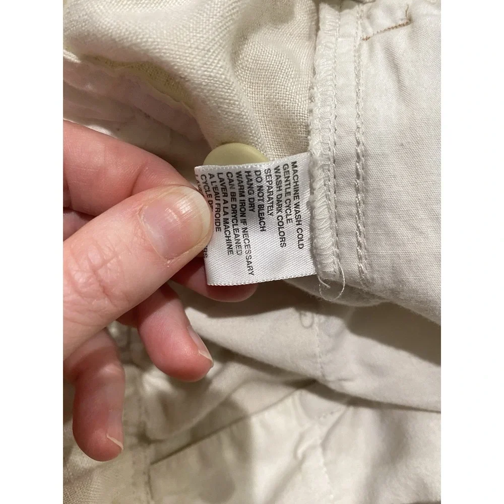 Tommy Bahama Relax Men's Large 100% Linen Pants Beige Drawstring Beach Coastal